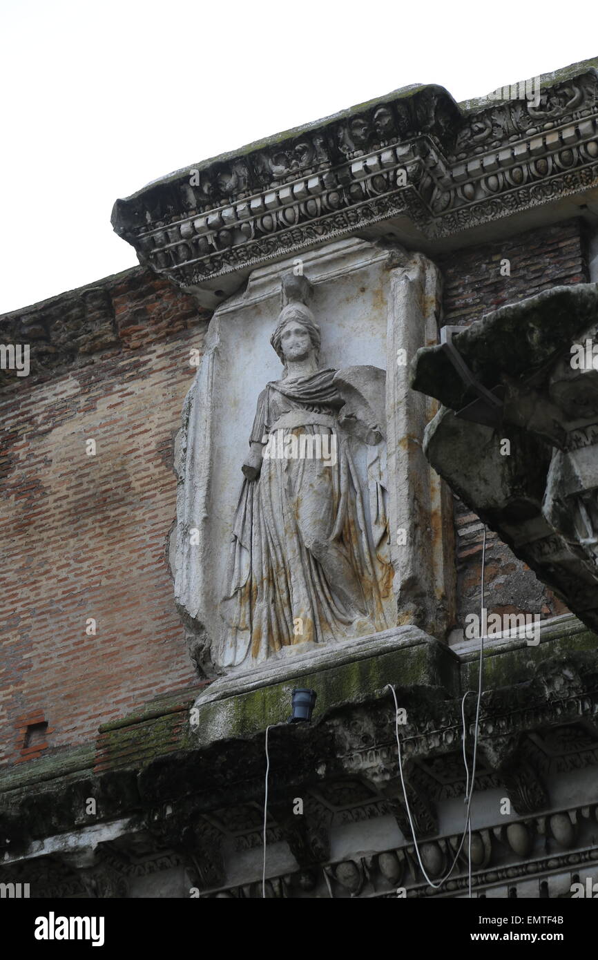 Italy. Rome. Forum of Nerva. Temple Minerva. 1st century AD. Detail relief of Minerva. Stock Photo