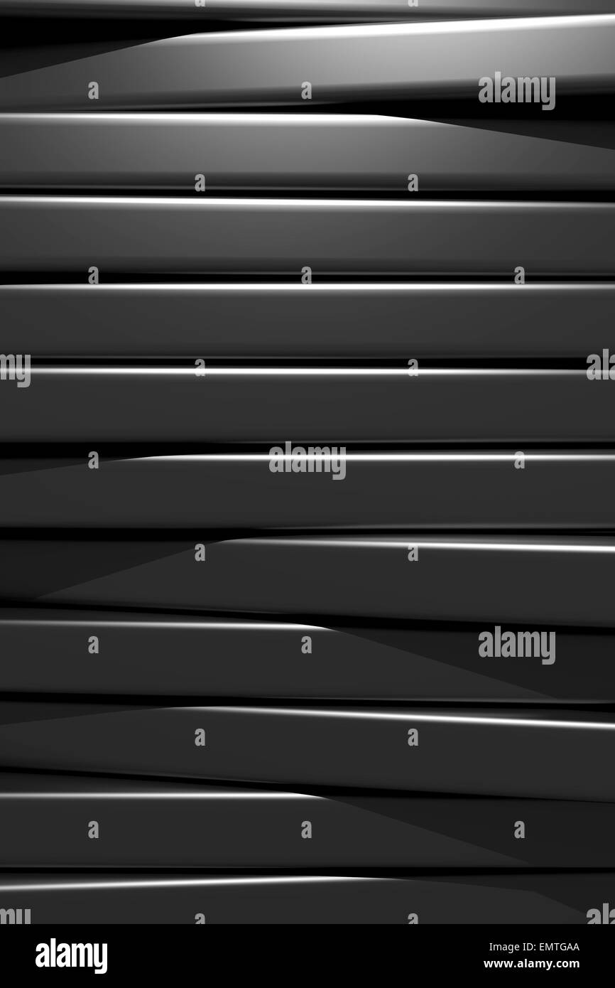 3d rendering of an abstract composition with a lot of black bars Stock Photo