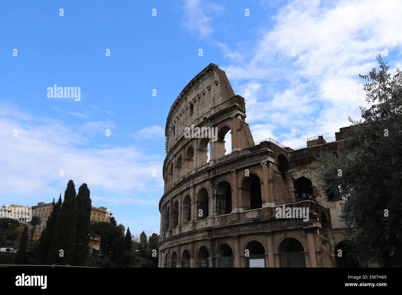 Italy. Rome. The Colosseum (Coliseum) or Flavian Amphitheatre. Its construction started between 70 and 72 AD. Stock Photo