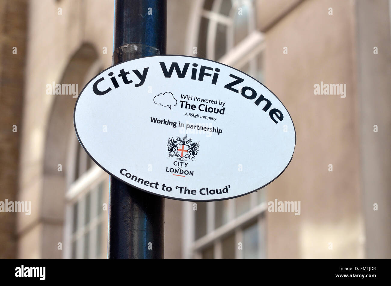 London, England, UK. City WiFi zone sign Stock Photo