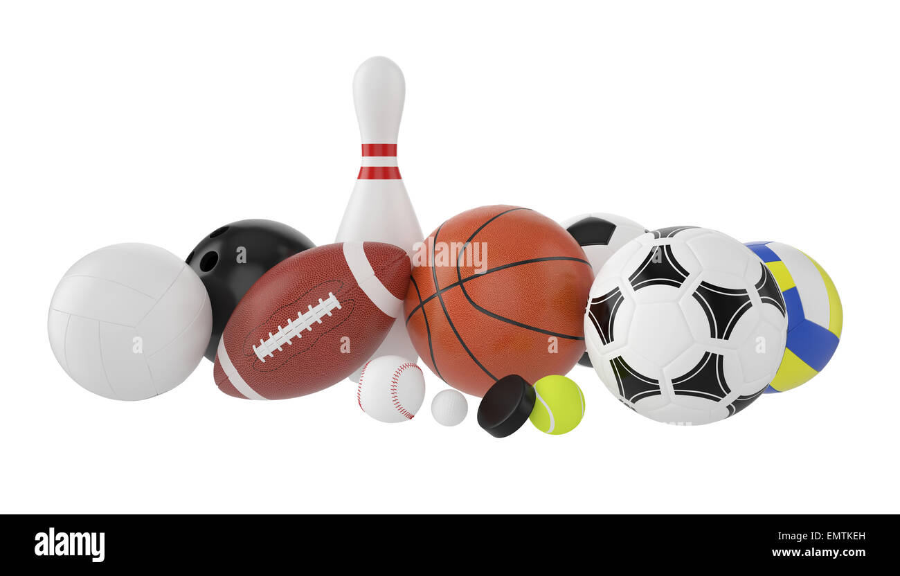 Set of sports balls. 3d illustration high resolution Stock Photo