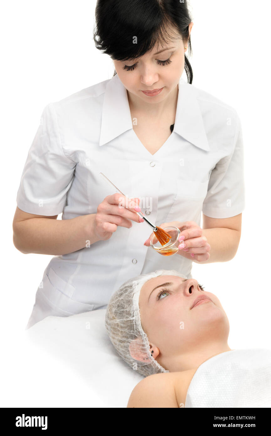 facial peeling mask applying Stock Photo Alamy