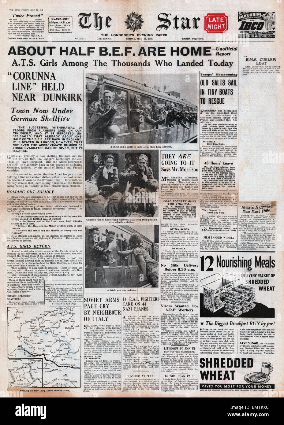 Dunkirk 1940 newspaper hires stock photography and images Alamy
