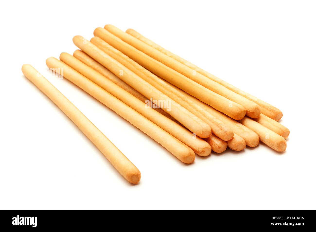 Italian grissini on a white background Stock Photo