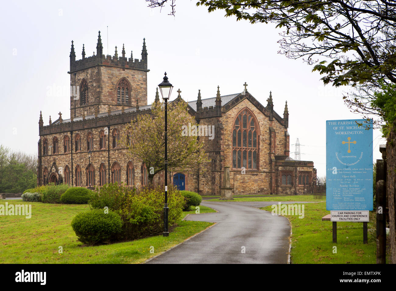 UK Cumbria Workington St Michael s Parish Church Exterior Stock 