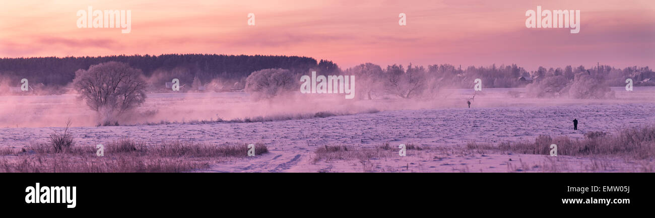 Winter, very cold morning Stock Photo