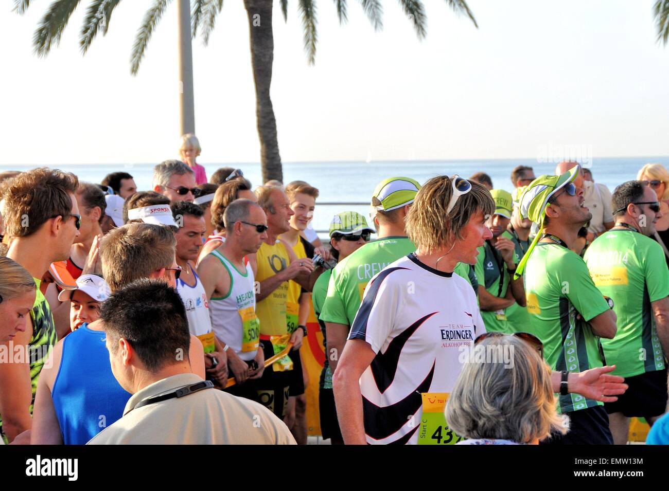 Mickie Krause finishes the TUI Half-Marathon at 1:29:47, his personal record. It's the singer's 6th Half-Marathon. He ran one full Marathon so far.  Featuring: Mickie Krause,Guest Where: Palma De Mallorca, Spain When: 19 Oct 2014 Stock Photo