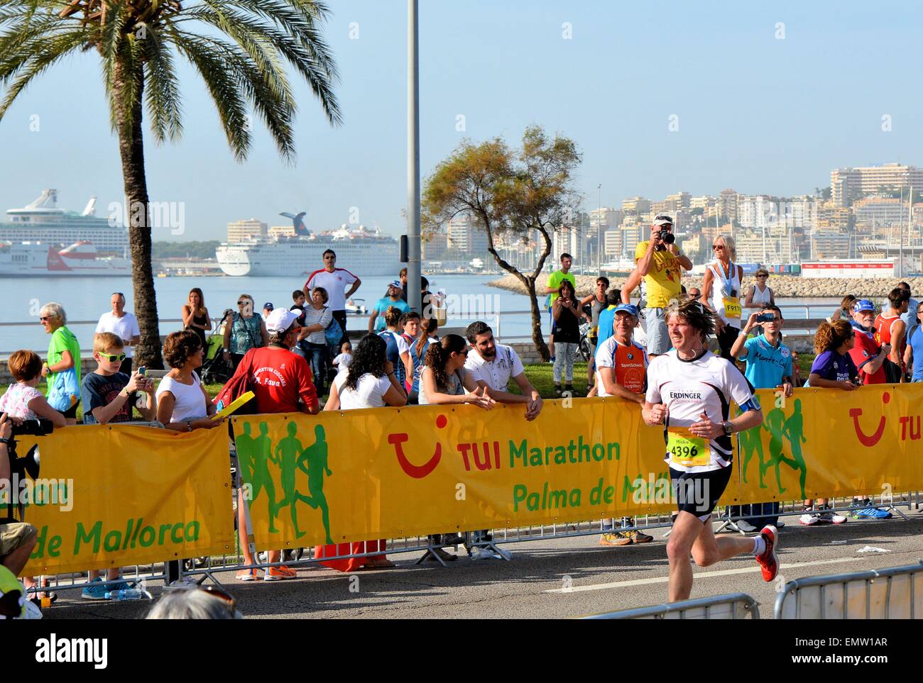 Mickie Krause finishes the TUI Half-Marathon at 1:29:47, his personal record. It's the singer's 6th Half-Marathon. He ran one full Marathon so far.  Featuring: Mickie Krause,Guest Where: Palma De Mallorca, Spain When: 19 Oct 2014 Stock Photo