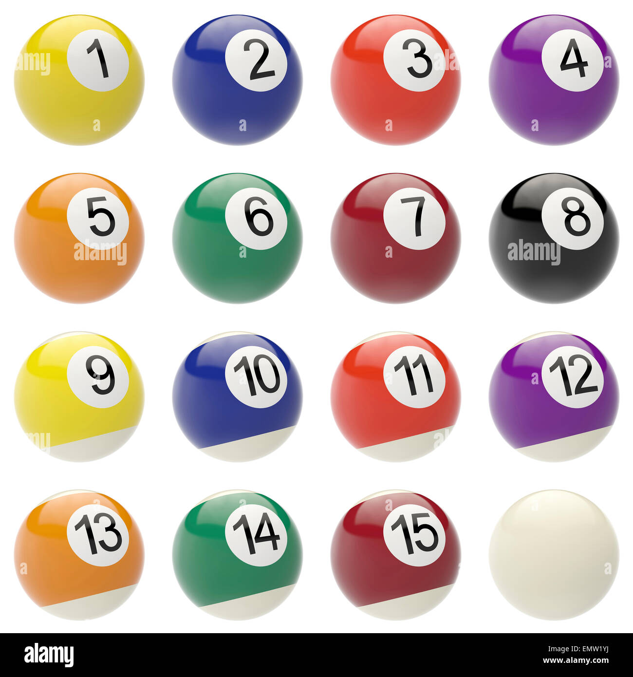 Set of balls for billiards Stock Photo Alamy