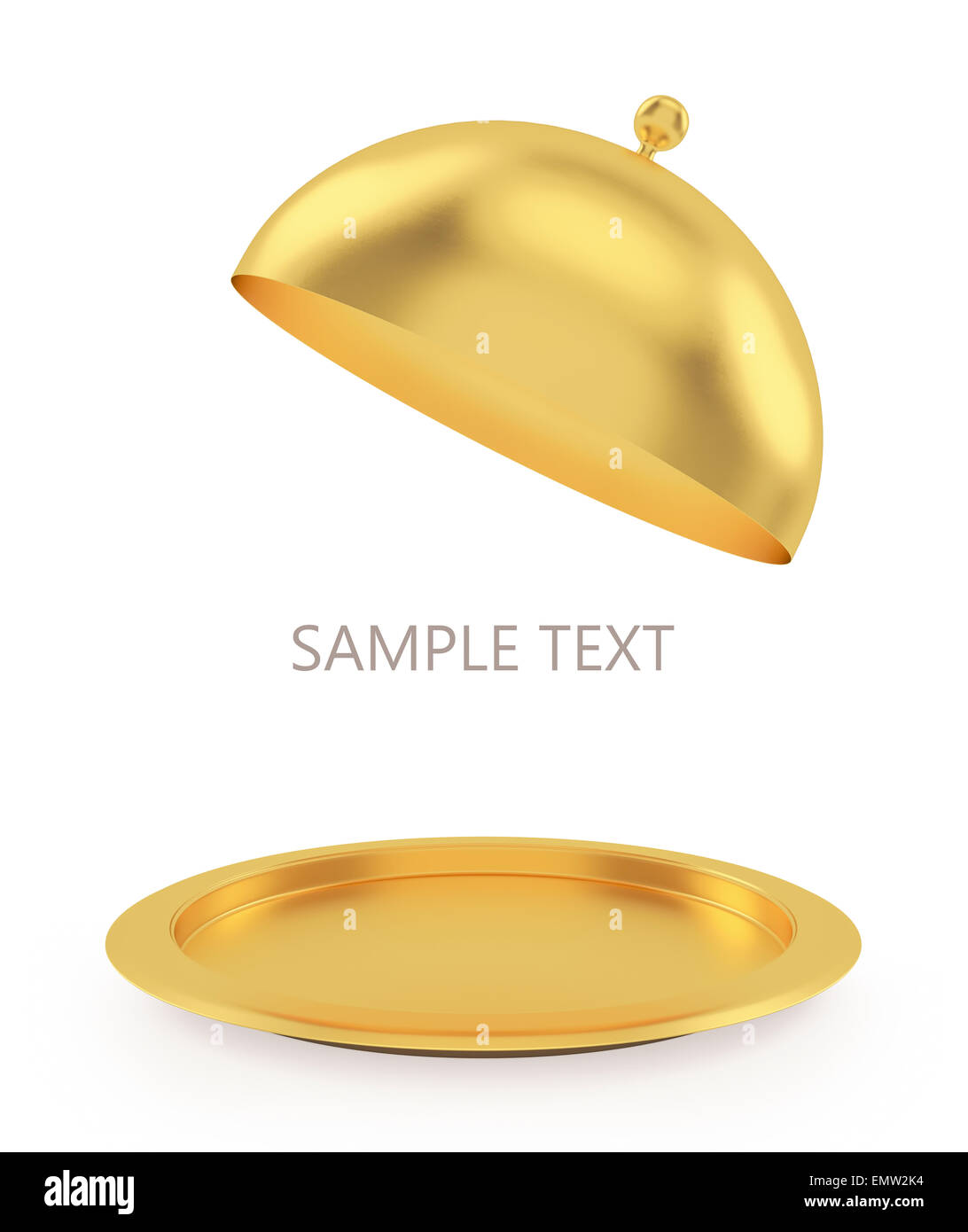 Isolated gold open tray on a white background Stock Photo Alamy