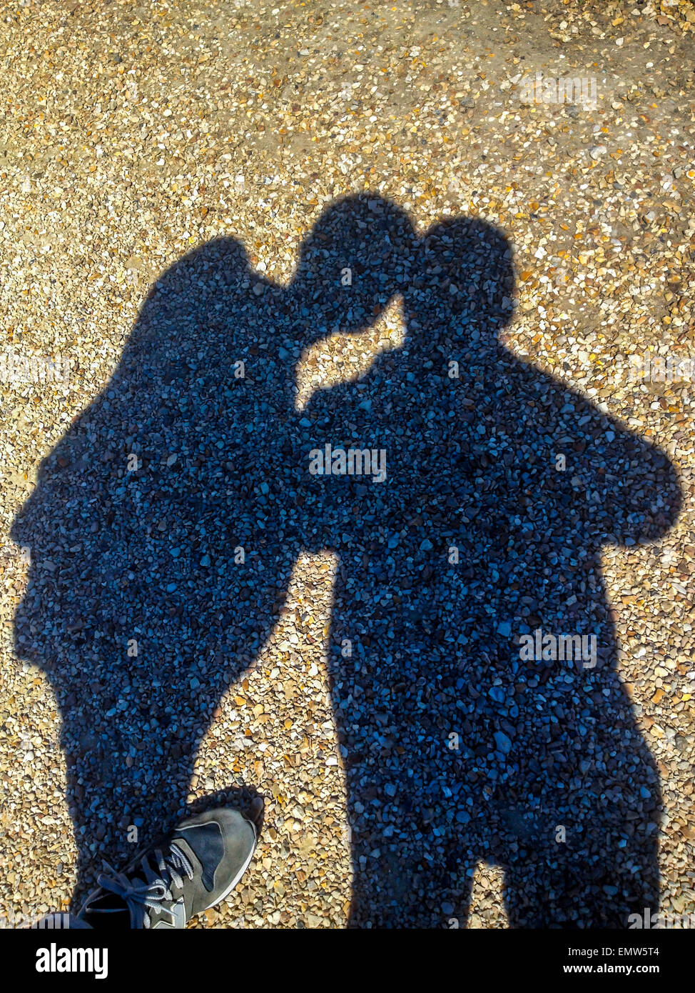Rambouillet, France, Shadow on ground, Couple in Paris Area, Photographer sees himself Stock Photo