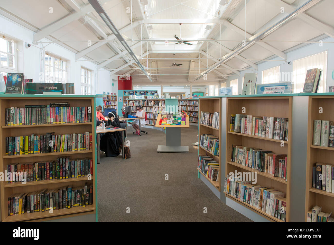 inside Kilburn library in the London borough of Brent in Greater London