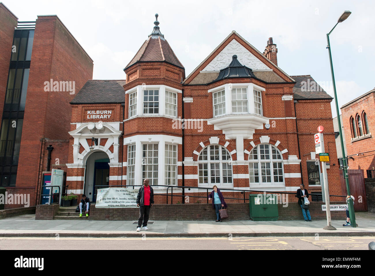 Outside shot of Kilburn library in the London borough of Brent in Greater London Stock Photo