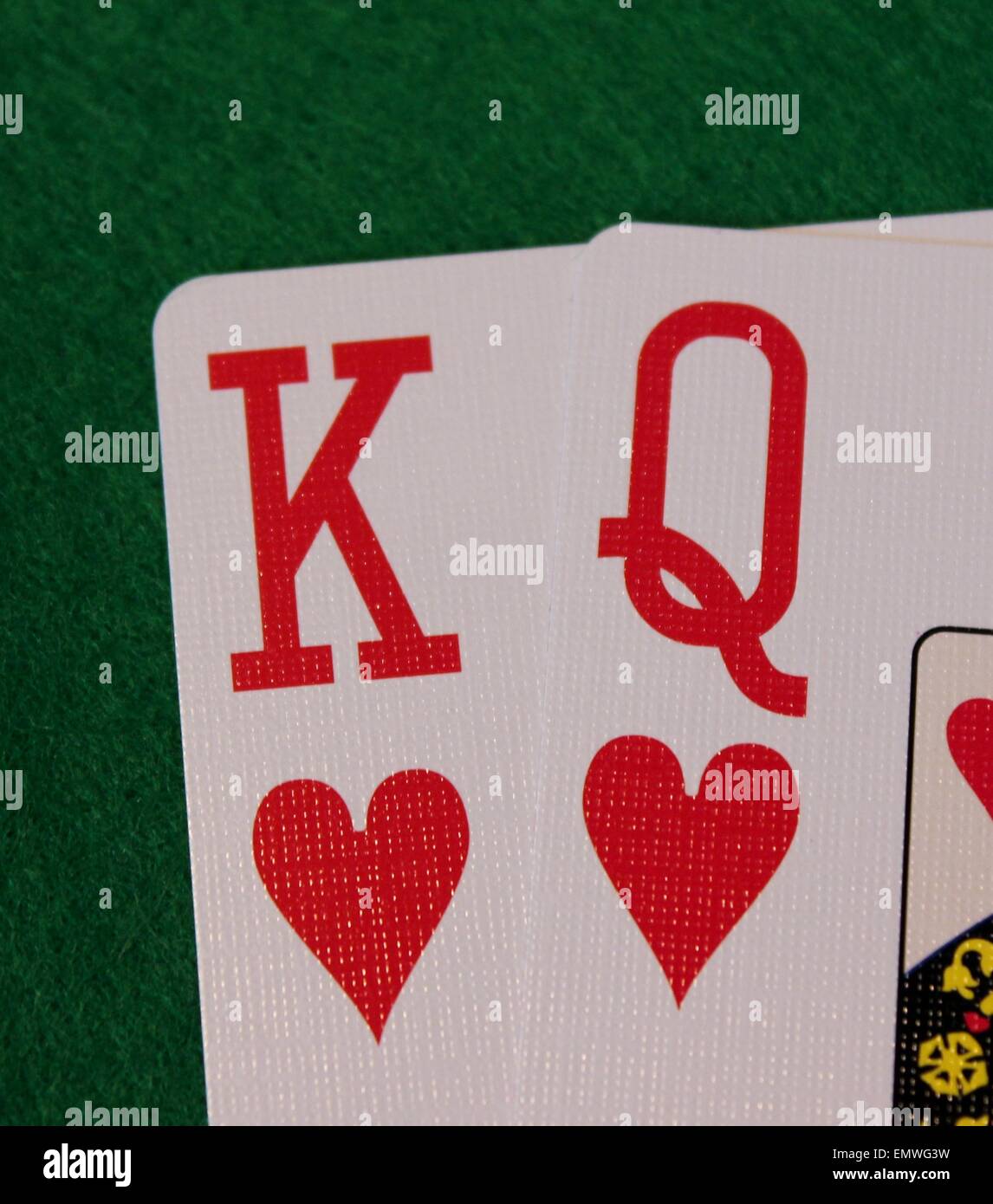 King Queen Of Hearts Texas Hold Em Starting Hand Stock Photo