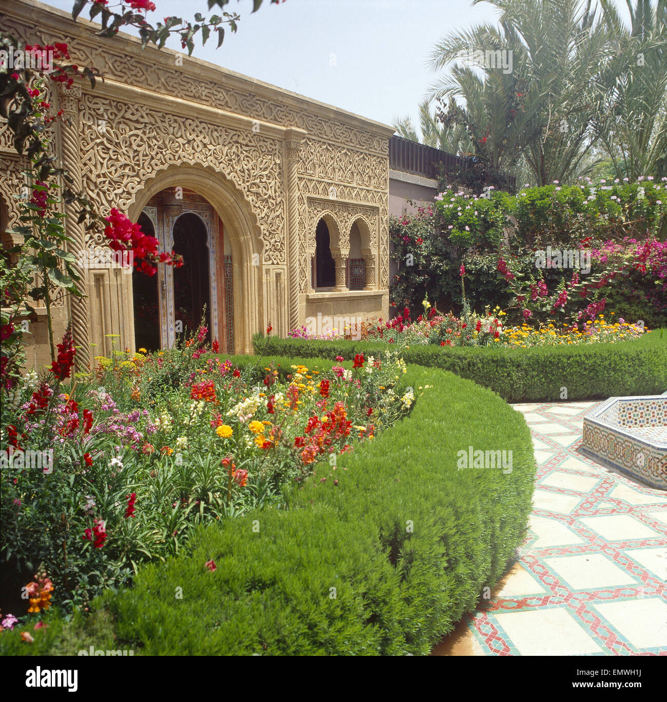 Marokko, Agadir, Hotel 'Sahara', Gartenanlage Stock Photo