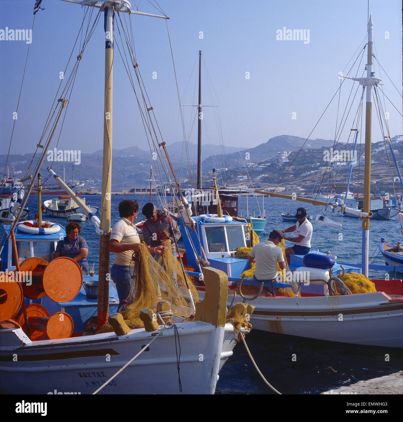 Griechenland/ Kykladen, Mykonos, Stadt Mykonos, Fischerhafen Stock Photo