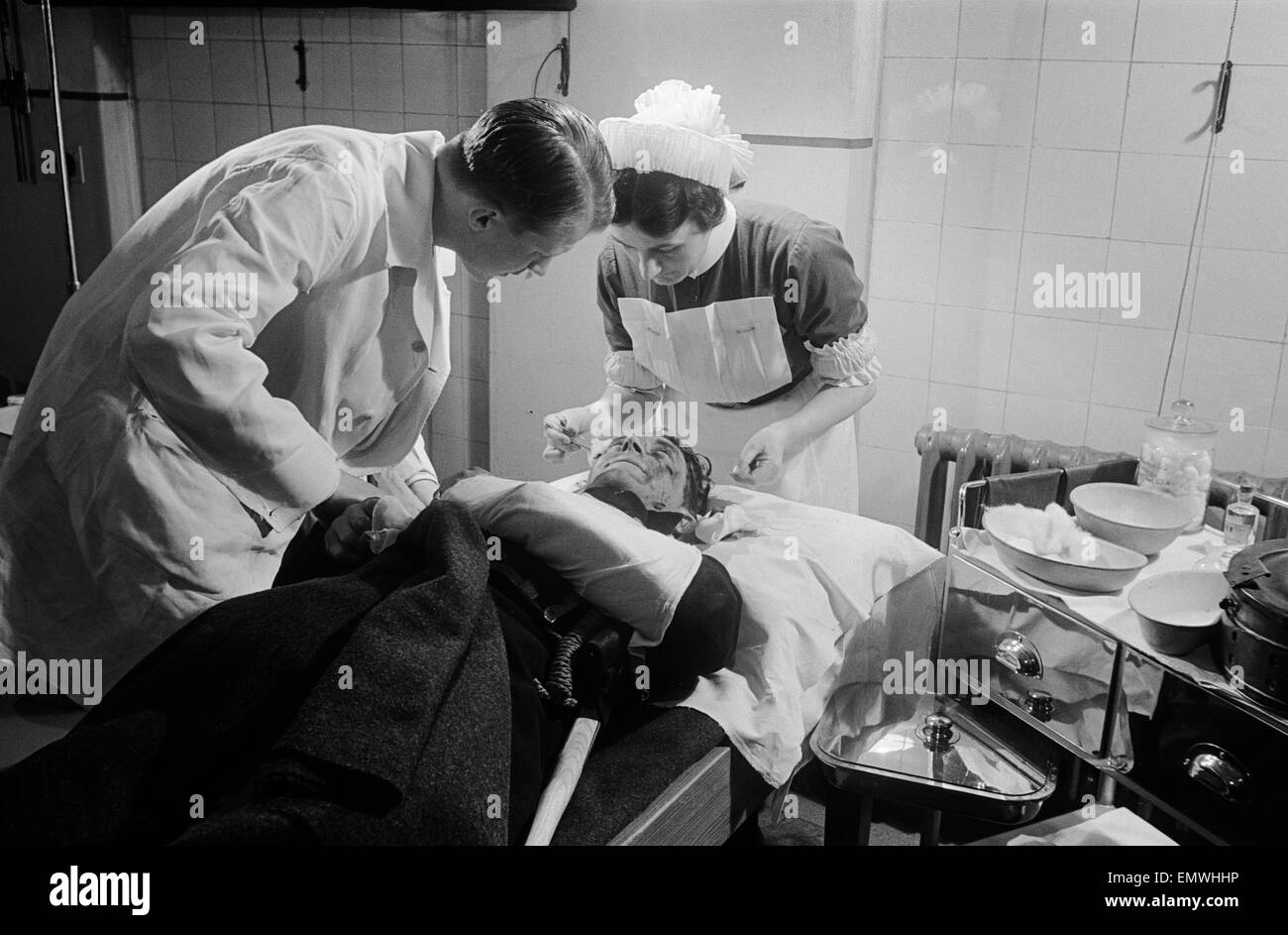 L.F.F Personnel receive attention at Westminster Hospital, 13 May 1942 Stock Photo