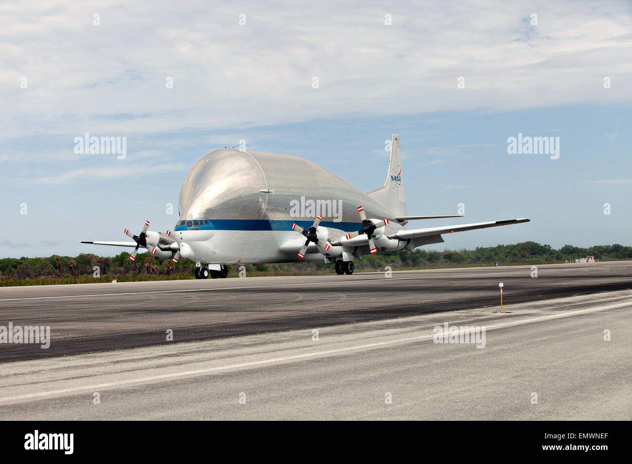 NASA's Super Guppy, a specially designed wide-bodied cargo aircraft at ...