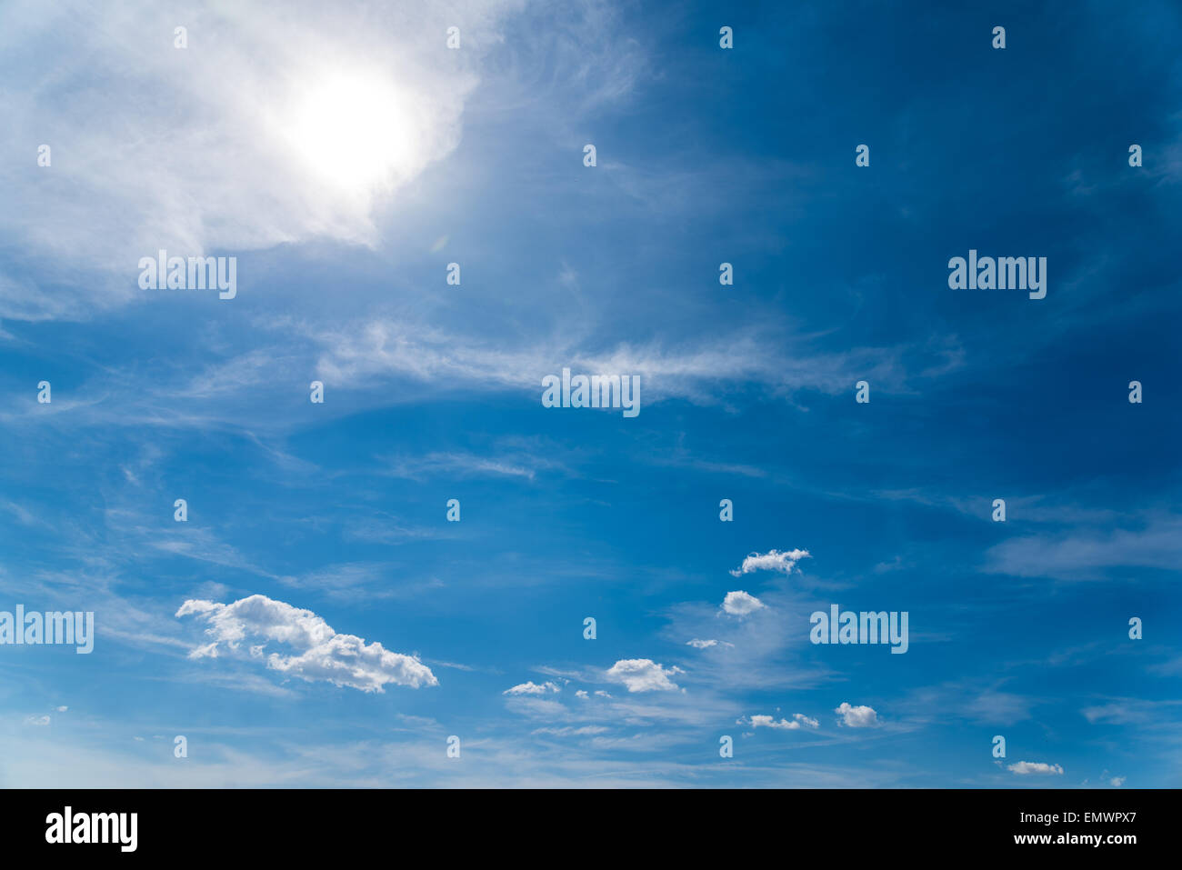 Summer Blue Sky With Soft White Clouds Stock Photo - Alamy
