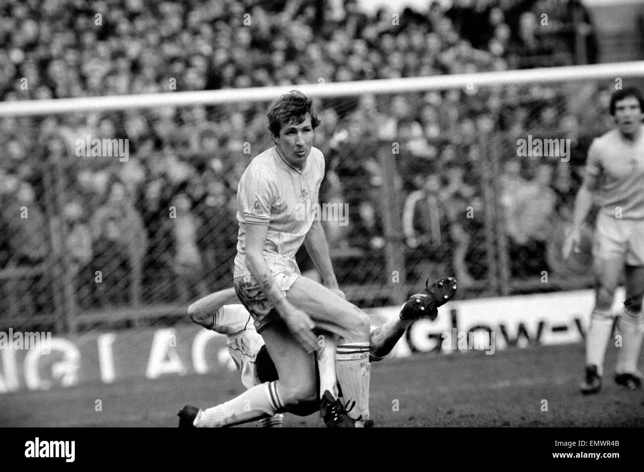 FA Cup match at the Baseball Ground. Derby County v. Chelsea. Action from the match. January 1983. Stock Photo
