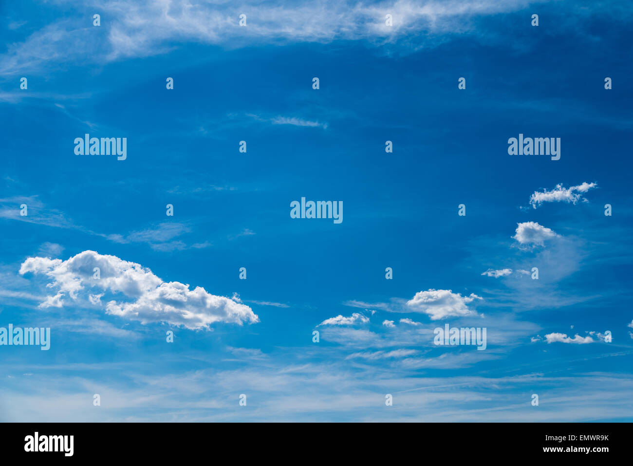 Summer Blue Sky With Soft White Clouds Stock Photo - Alamy