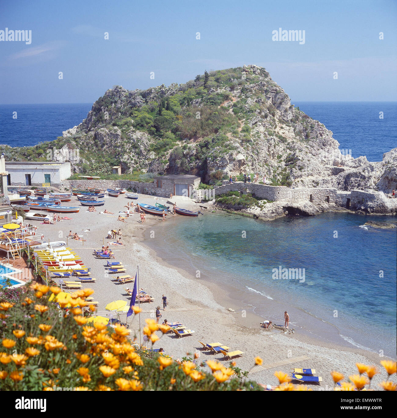 Italien Insel Sizilien Taormina Strand Mazzaro Stock Photo Alamy