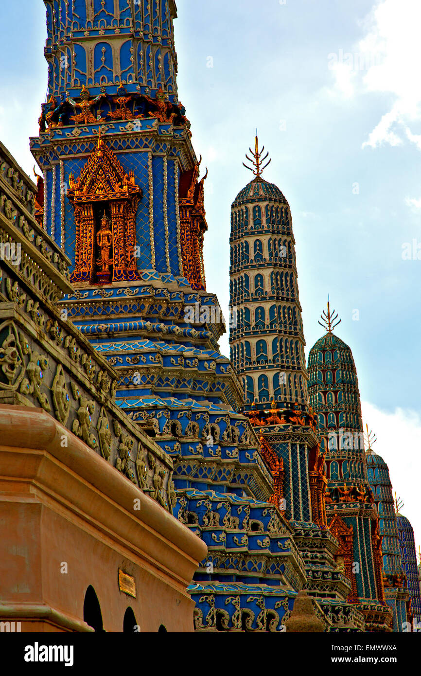 asia bangkok in temple thailand abstract cross colors roof wat sky and ...