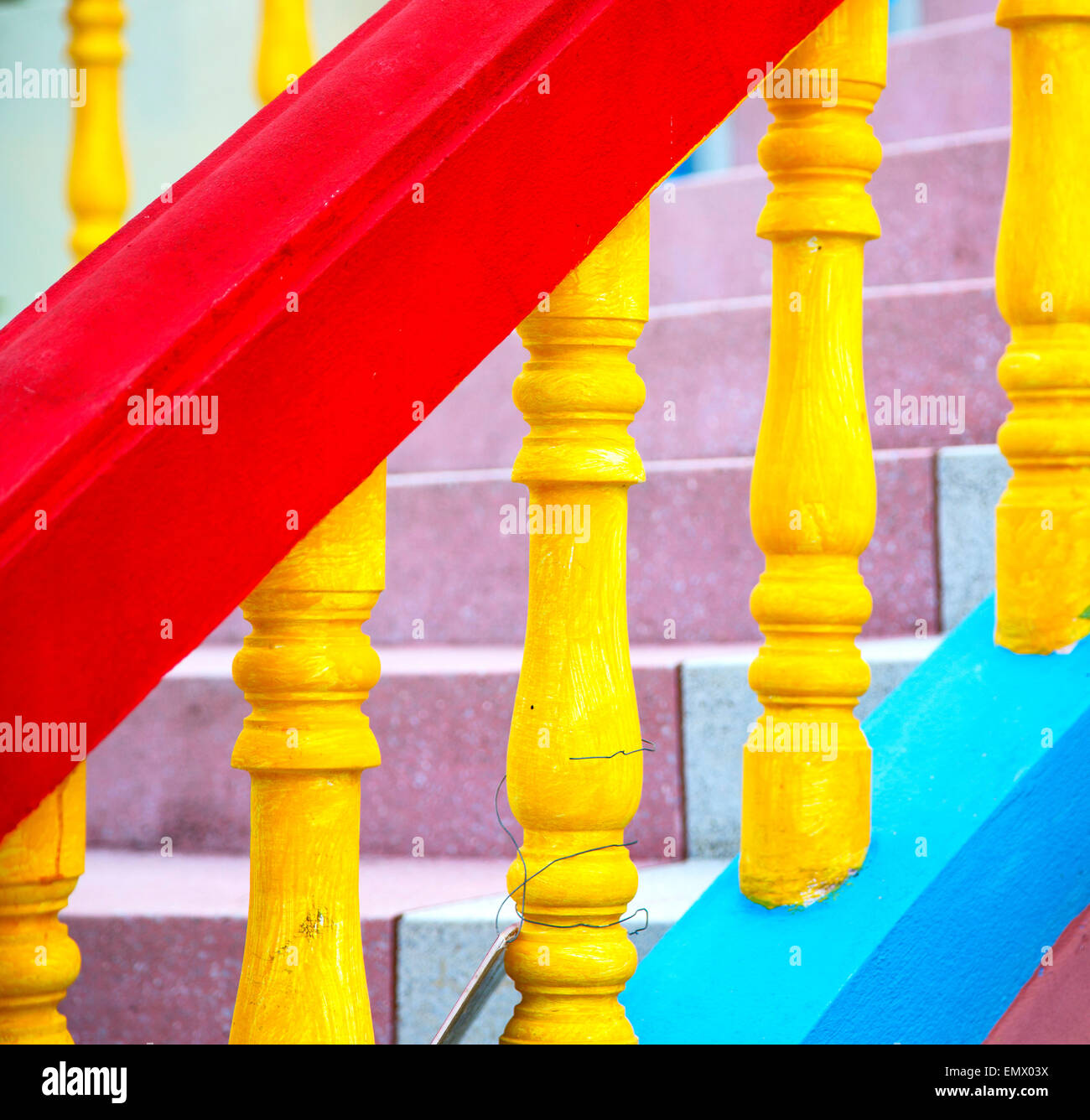 thailand abstract cross colors step rail wat palaces in the temple kho