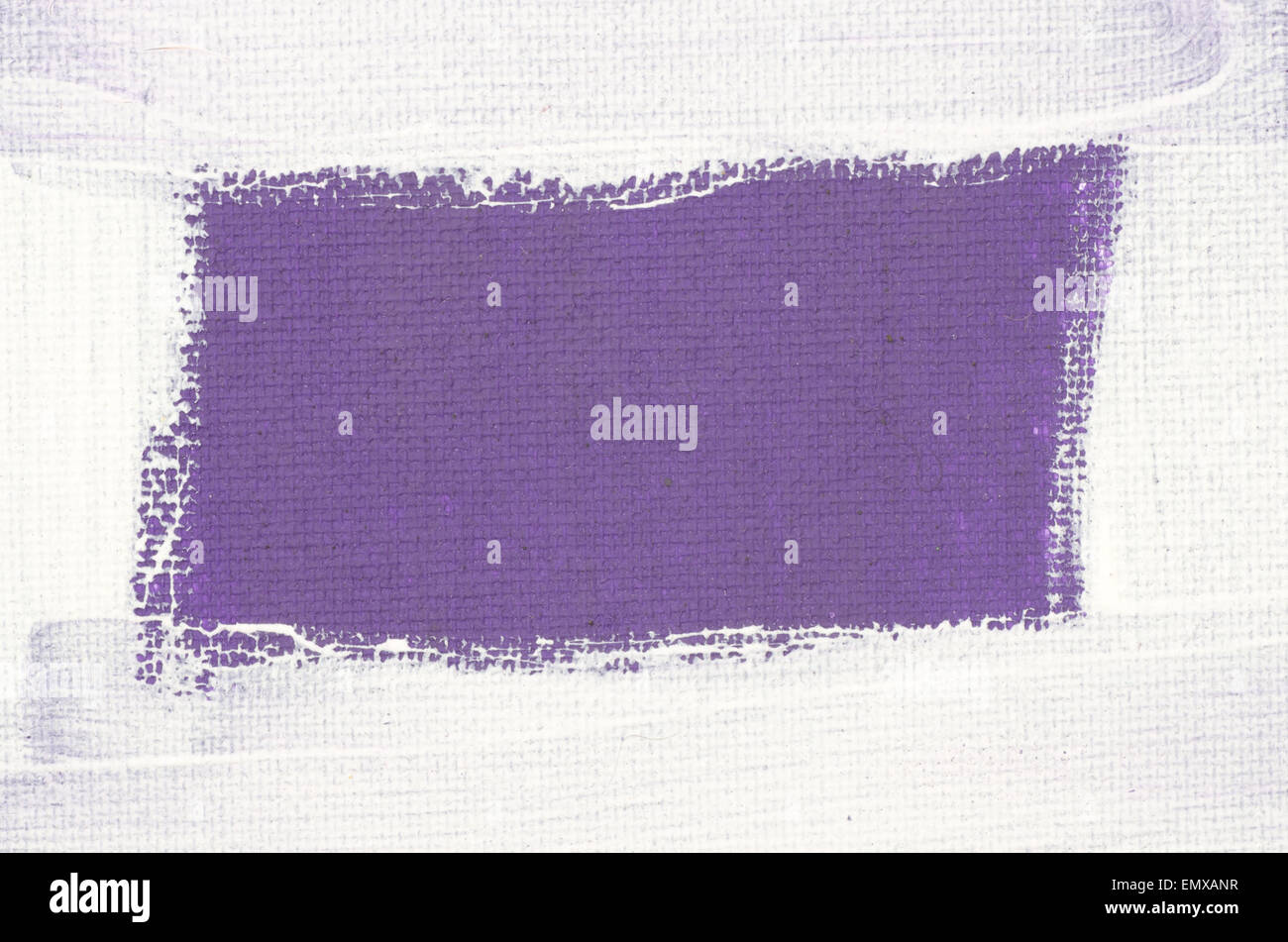 white art painted border on violet background Stock Photo