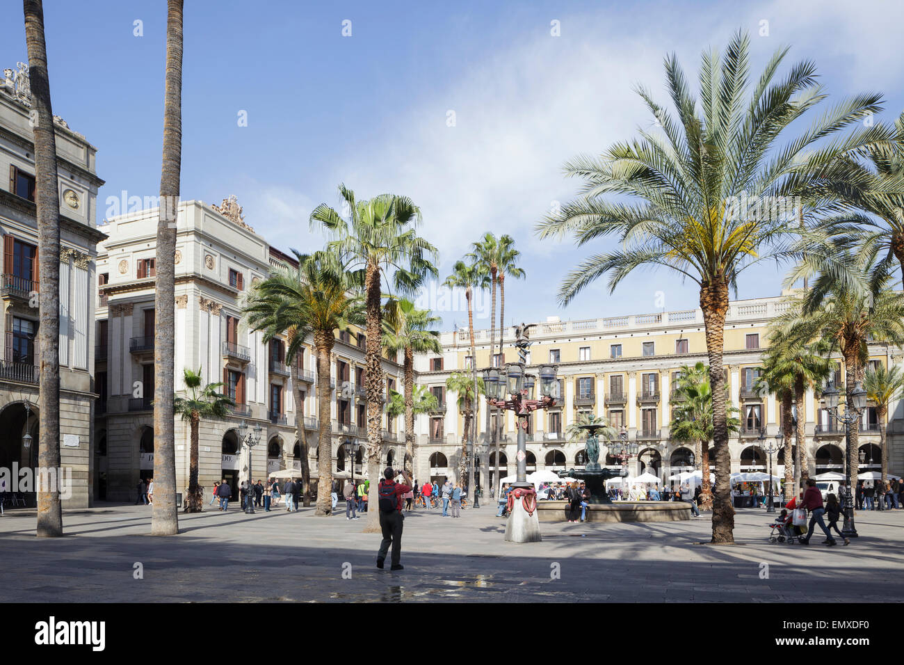 Placa Reial, Barcelona, Catalonia, Spain Stock Photo