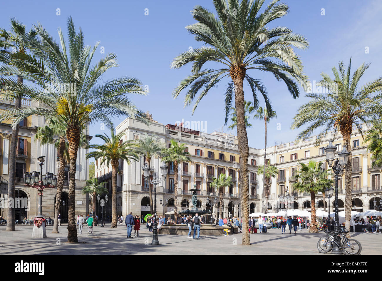 Placa Reial, Barcelona, Catalonia, Spain Stock Photo