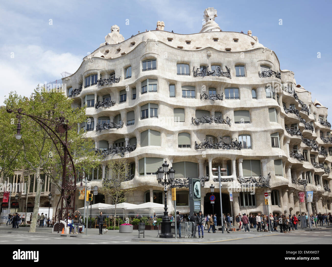 Casa Mila – La Pedrera by Gaudi, Barcelona, Catalonia, Spain Stock Photo