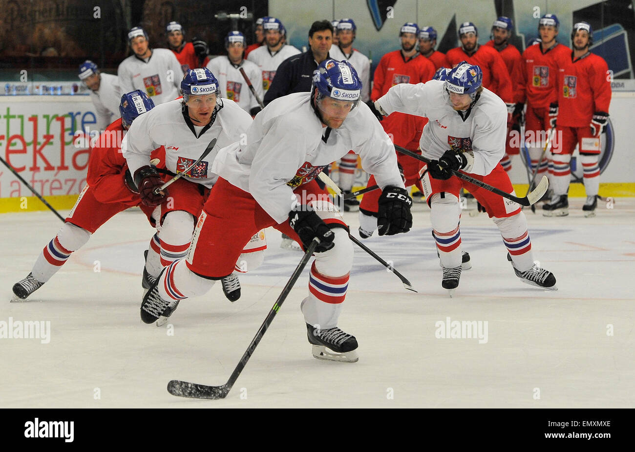 Czech National Hockey Team players (right to left) Jakub Voracek, Jan