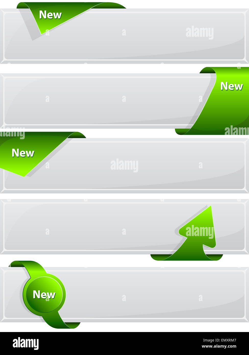 Web button with green ribbon Stock Photo - Alamy