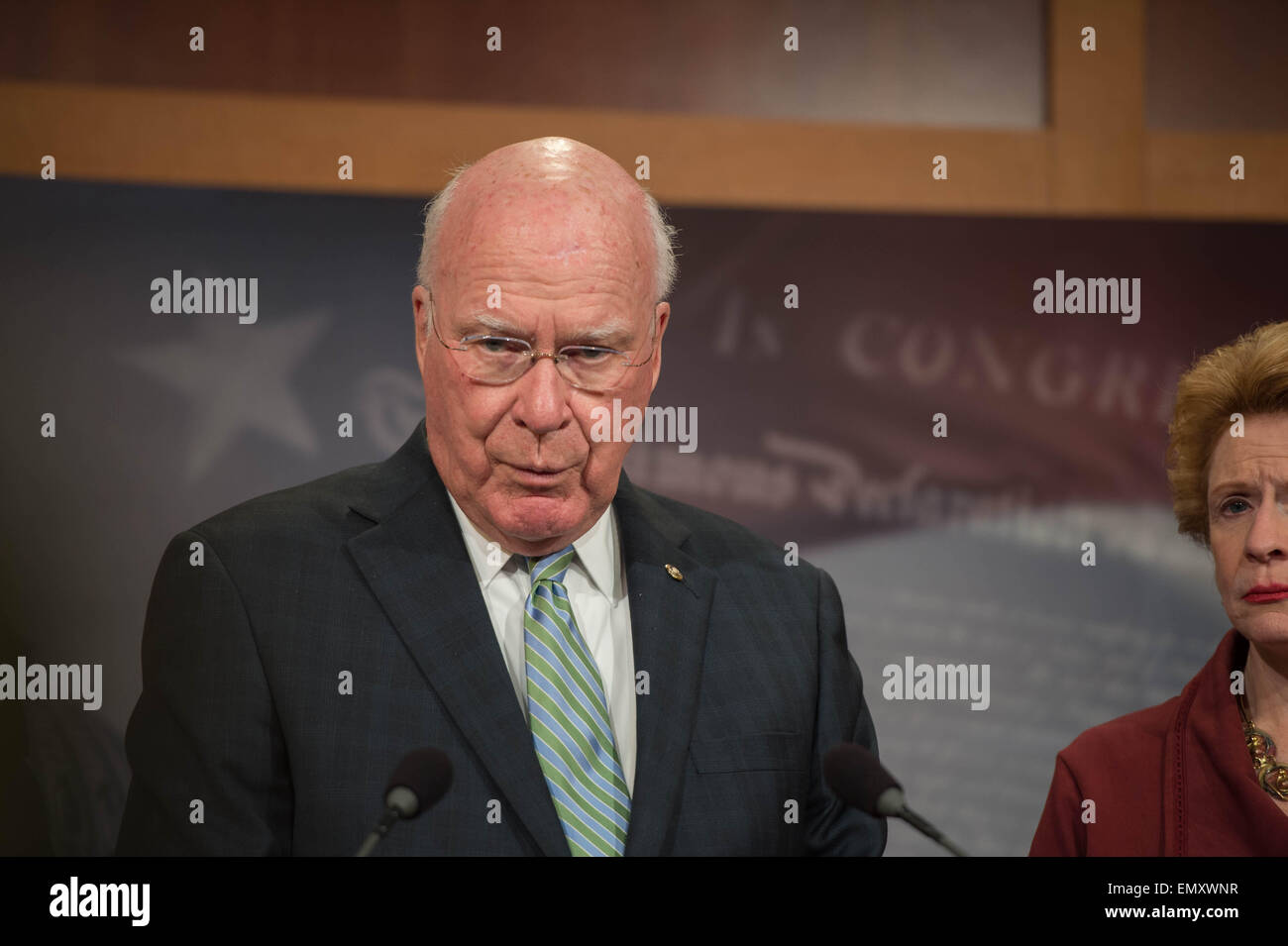 US Senator Patrick Leahy during a press conference following the