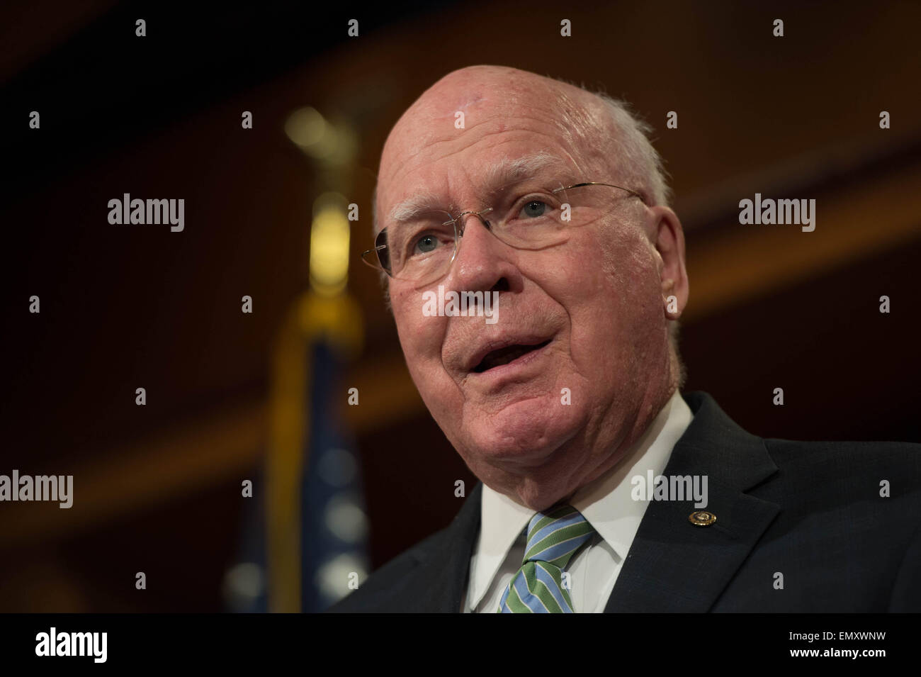 US Senator Patrick Leahy during a press conference following the