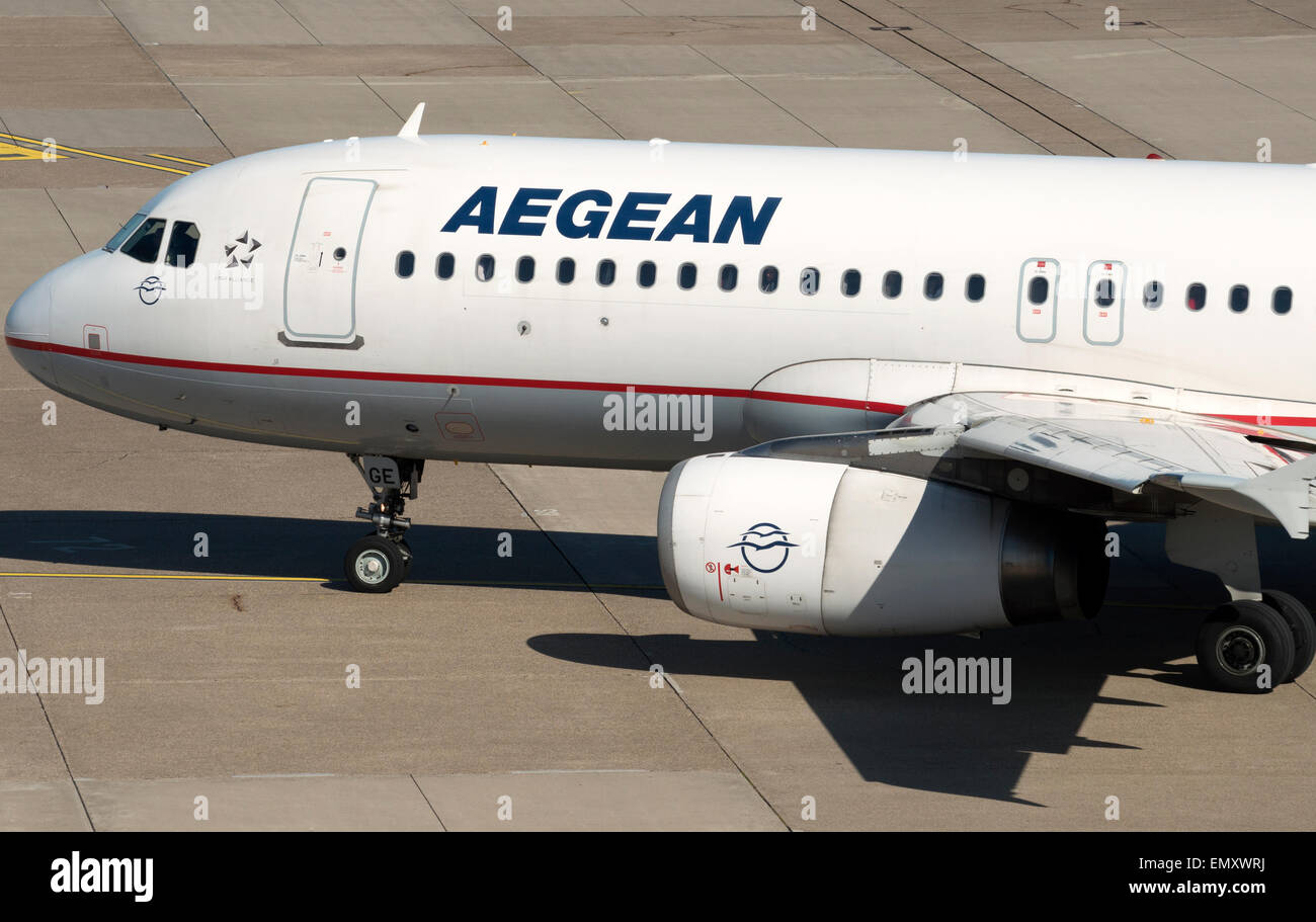 Aegean Airlines Airbus A320, Dusseldorf International Airport Germany Stock Photo