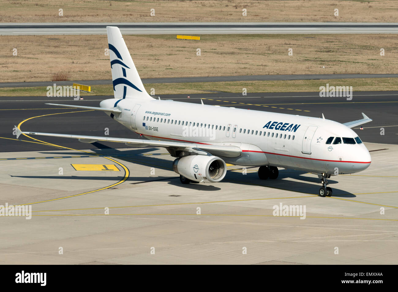 Aegean Airlines Airbus A320, Dusseldorf International Airport Germany Stock Photo