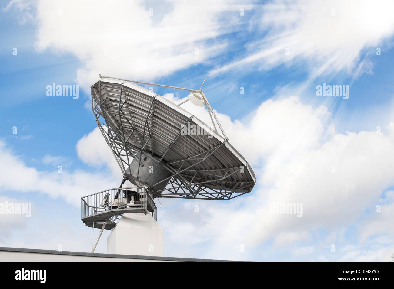 telecommunications radar parabolic radio antenna as part of global
