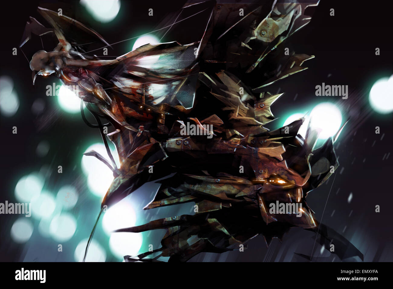 Mechanical monster. Conceptual abstract designed mechanical demon