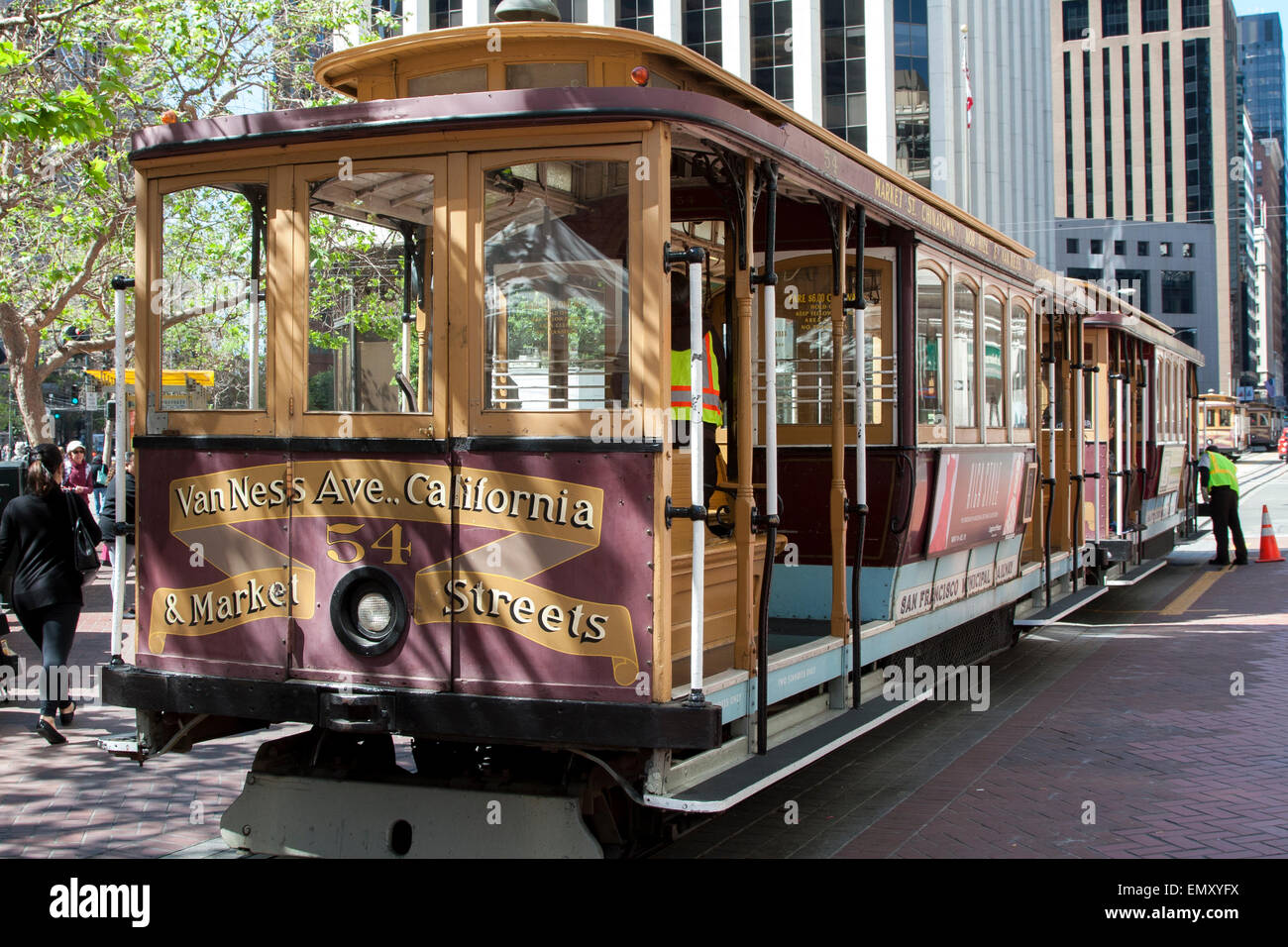 The California Street San Francisco Cable Car at the Drumm Street