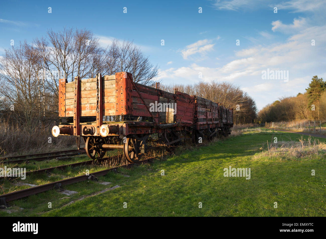 Dilapidated rolling stock in a railway siding Stock Photo