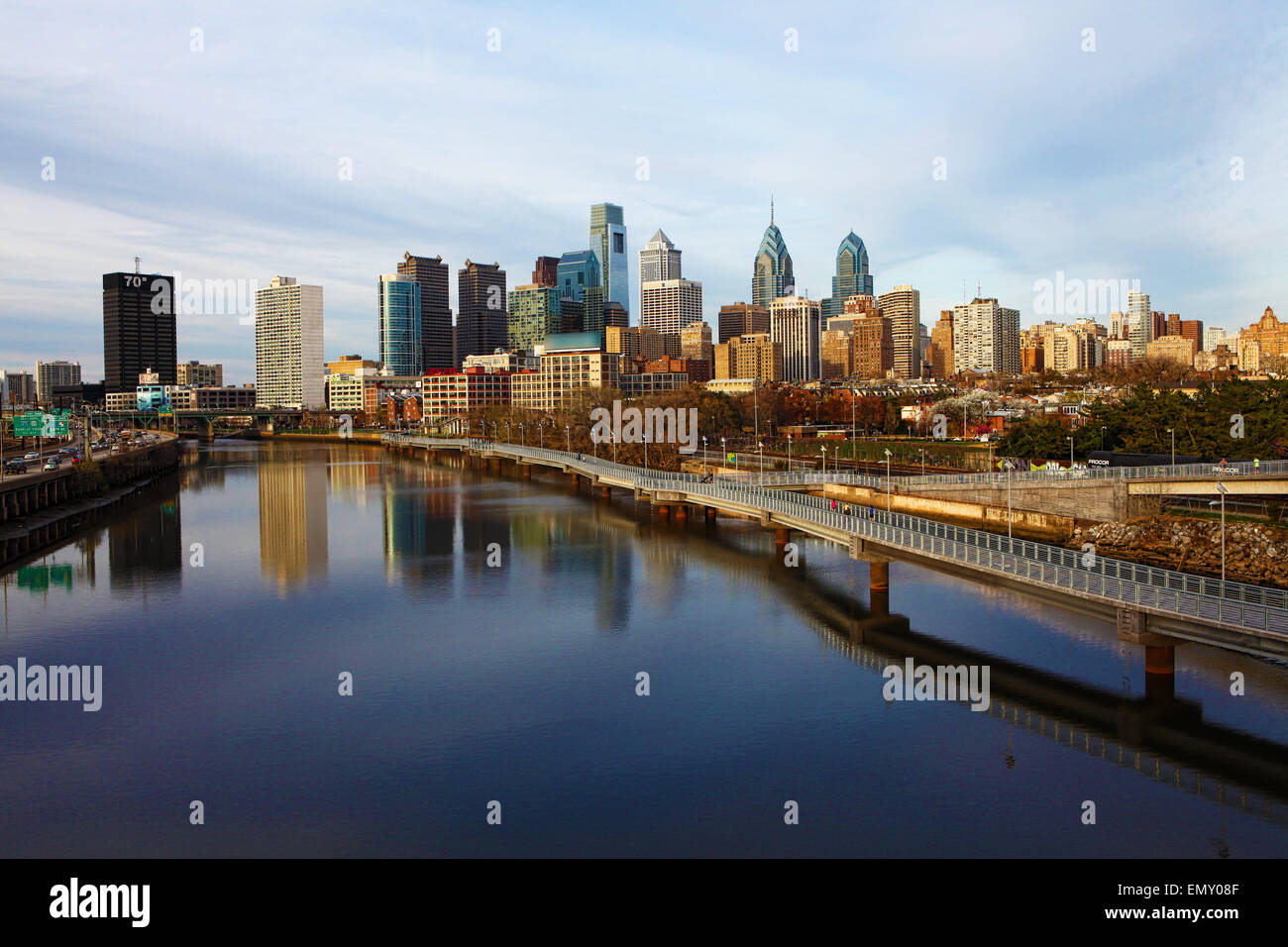 A panoramic view of Philadelphia, Pennsylvania skyline Stock Photo