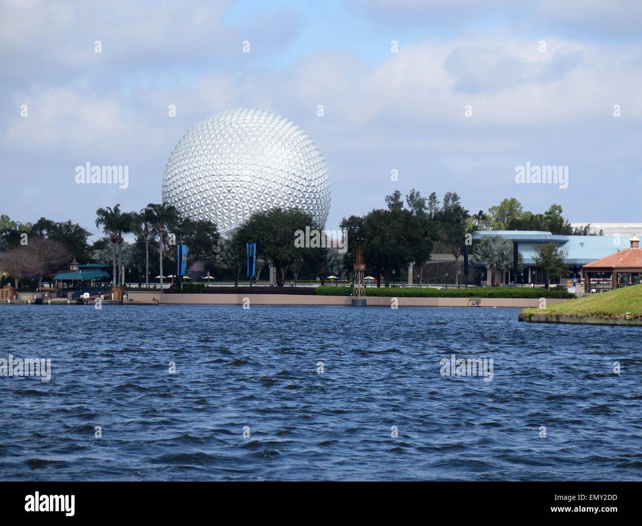 ORLANDO, FL - FEB 2015: Disney Epcot Space Ship Earth, Disney World February 10, 2015 in Orlando, Florida. Stock Photo