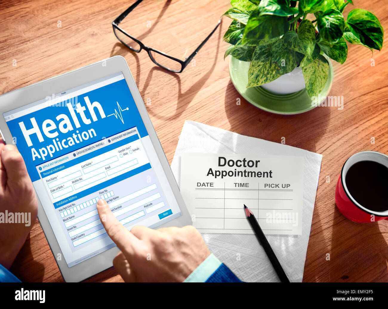 Digital Health Insurance Application Form Concept Stock Photo Alamy