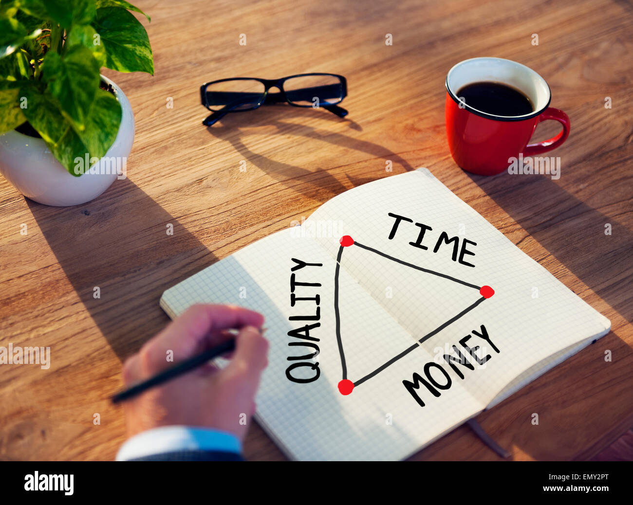 Quality Time Money Planning Analyzing Business Concept Stock Photo