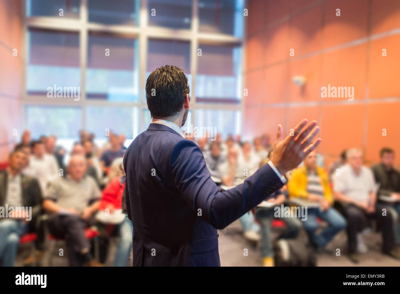 Speaker at Business Conference and Presentation. Stock Photo