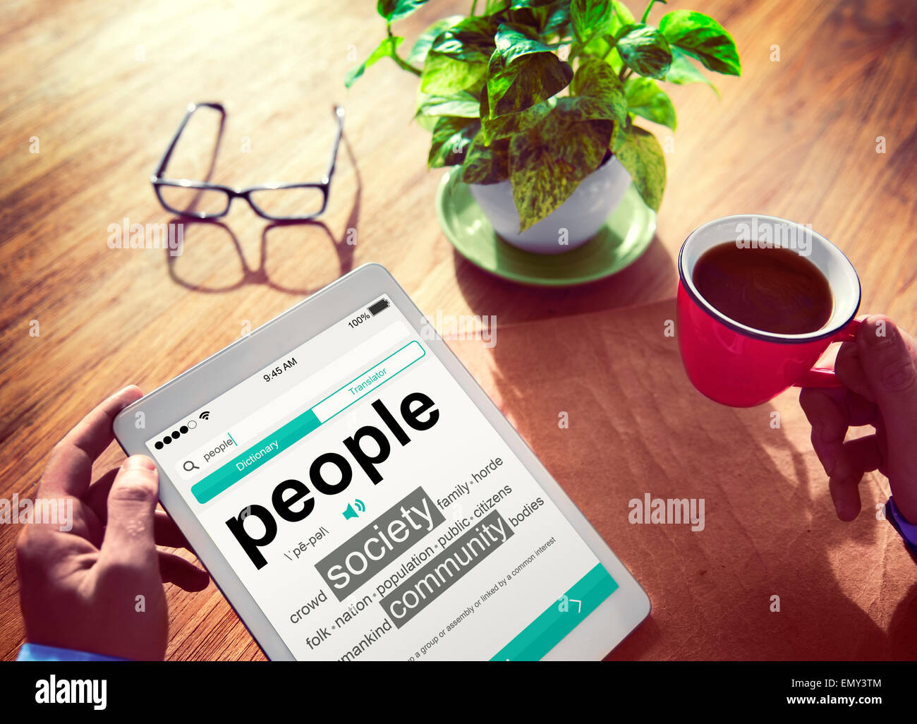 Digital Online Dictionary People Society Office Working Concept Stock Photo