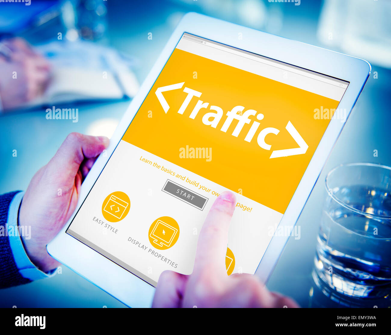 Digital Online Traffic Networking Office Working Concept Stock Photo