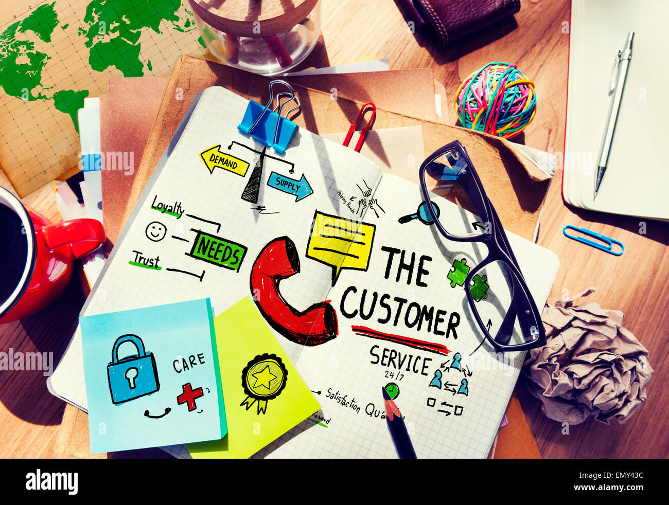 The Customer Service Target Market Support Assistance Concept Stock